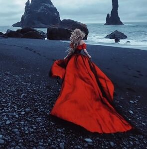 Red satin skirt with train and hoop .0ne size fit most. Perfect flying skirt NEW